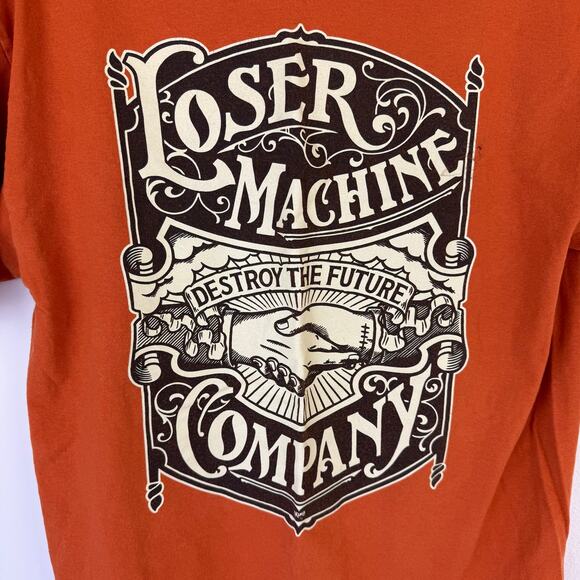 Loser Machine Company Skate Destroy the Future Burnt Orange Tee Shirt Sz M - Picture 4 of 6